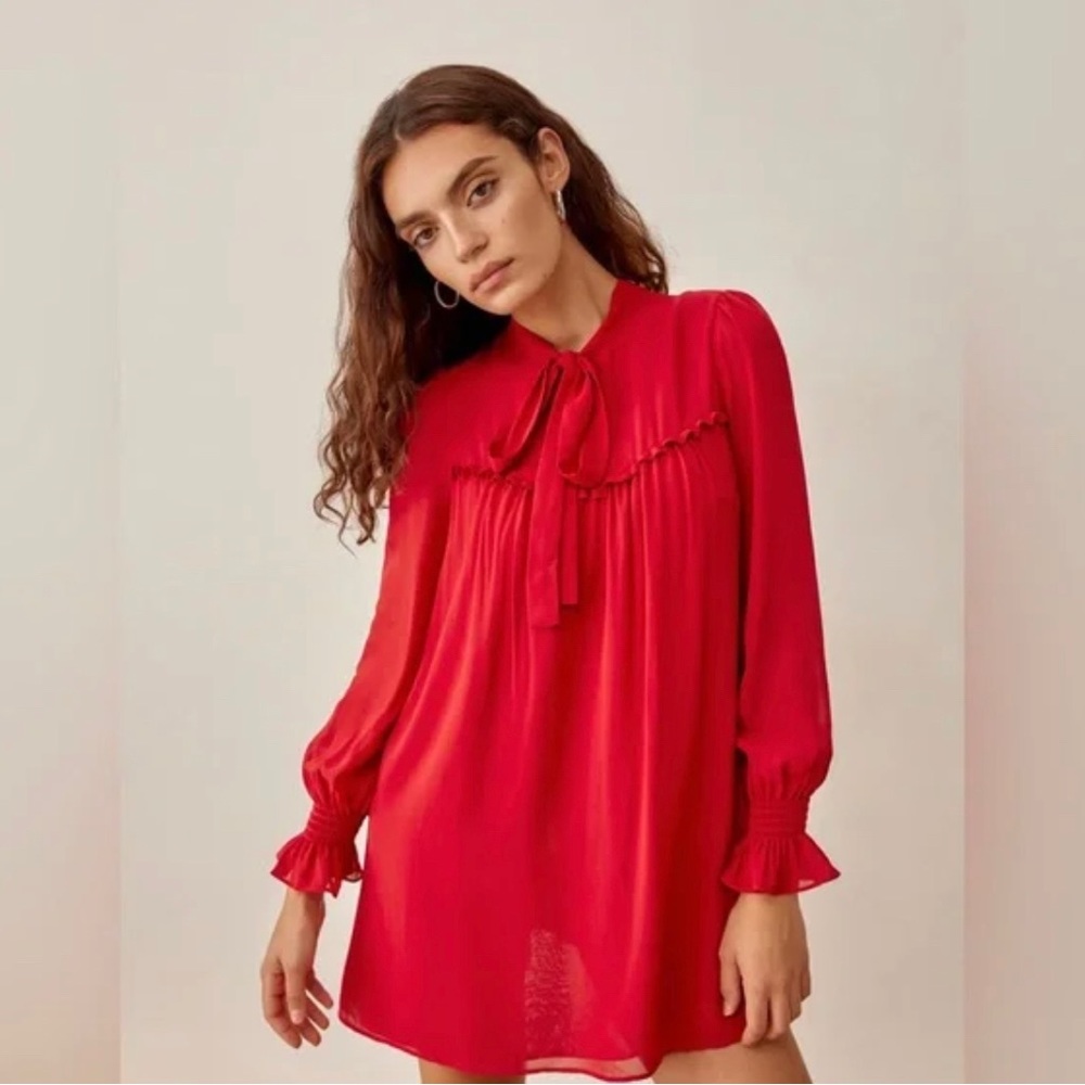 Reformation Cyril Dress, Cherry XS